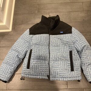 HUGO Black and Blue Patterned Jacket